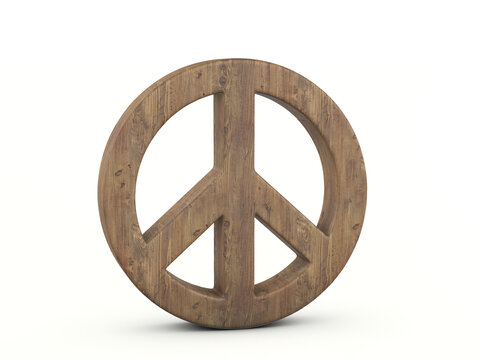 Wood peace symbol