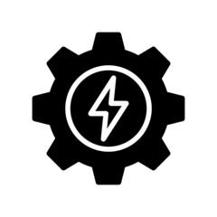 Gear Icon, Glyph style icon vector illustration, Suitable for website, mobile app, print, presentation, infographic and any other project.