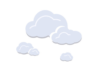 A group of cloud vector isolated on white background ep171