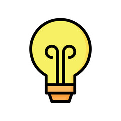 Light Bulb Icon, Filled Line style icon vector illustration, Suitable for website, mobile app, print, presentation, infographic and any other project.