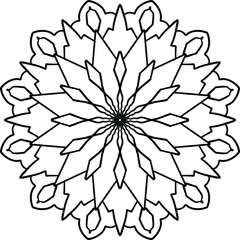 Black and white mandala design, meditation, yoga, icon, vector, illustration, coloring page 