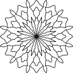 Black and white mandala design, meditation, yoga, icon, vector, illustration, coloring page 