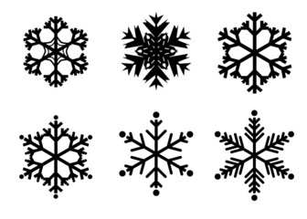 Snowflakes vector symbol, isolated winter frost sign	

