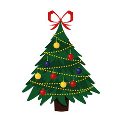 christmas tree with bow
