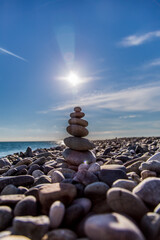 stack of stones on the beach