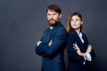 man and woman job communication officials professional