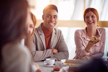 group of  Business people enjoy in lunch at restaurant