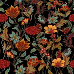 Foto op Plexiglas anti-reflex Beautiful seamless pattern with floral background  © thitiphorn