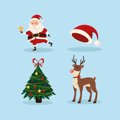 santa claus and deer