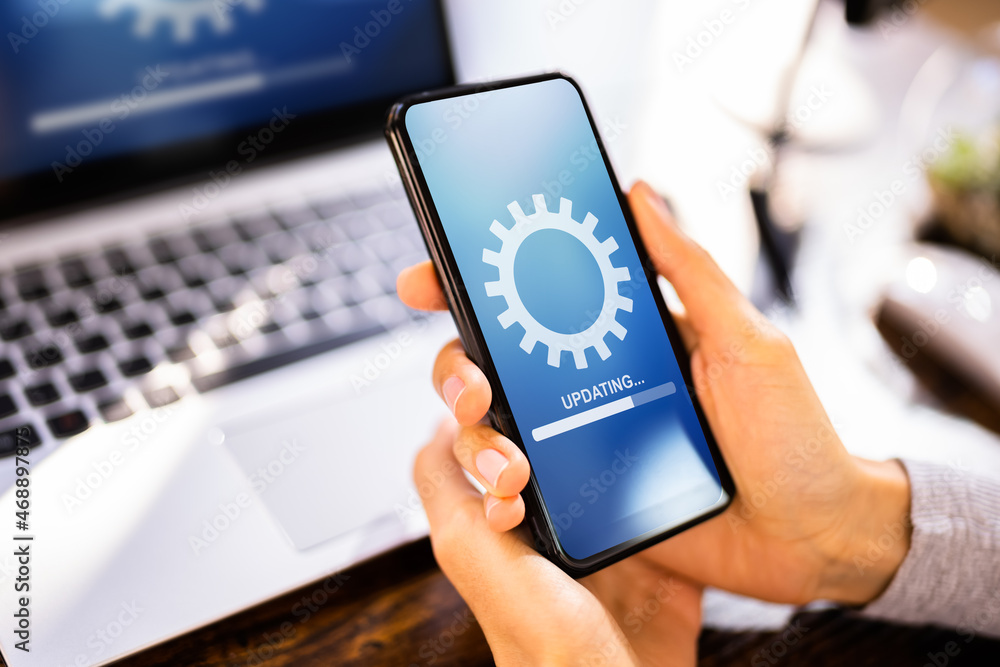 Aufkleber Installing Software Update Progress. Smart Phone Loading Patch