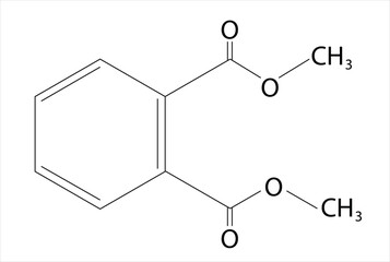 Structural formula of dimethyl phthalate (Molecular structure of dimethyl phthalate)