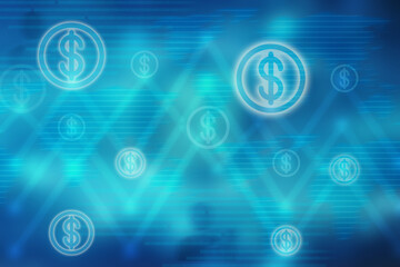 2d illustration dollar gold coin bussiness background concept
