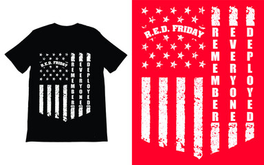 Remember Everyone Deployed T-Shirt Vector design, Red Friday T-Shirt, Military Shirt, American Flag Shirt, Deployment Sweater, - obrazy, fototapety, plakaty