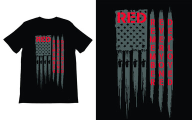 Remember Everyone Deployed T-Shirt Vector design, Red Friday T-Shirt, Military Shirt, American Flag Shirt, Deployment Sweater,