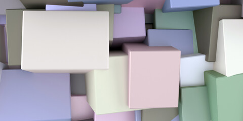 Multi-colored cubes in a chaotic mess. Texture and background