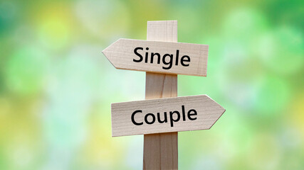 道しるべと緑背景_2方向_真ん中_SingleとCouple文字入り