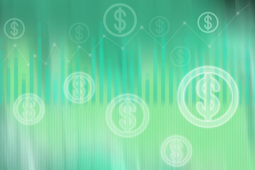 2d rendering dollar business graph background
