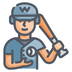 baseball line icon
