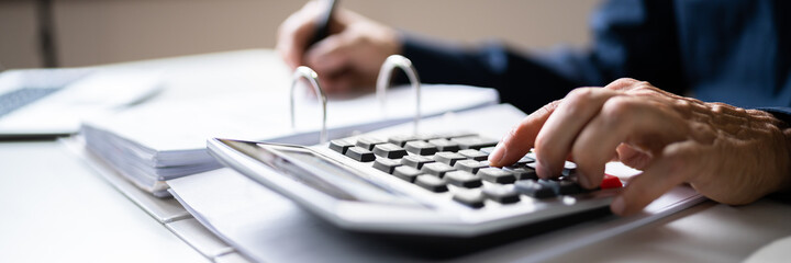 Business Accountant Man Calculating Budget
