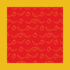 chili and pepper seamless pattern background
