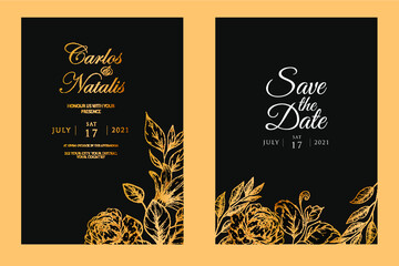 Luxury wedding invitation card design for guest to visit weeding fest - obrazy, fototapety, plakaty