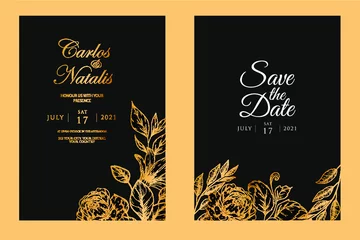 Fotobehang Luxury wedding invitation card design for guest to visit weeding fest © Shadhin