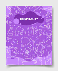 hospitality concept with doodle style for template of banners, flyer, books, and magazine cover