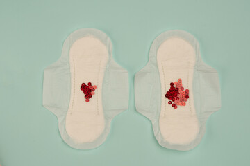 strip blood feminine hygiene menstruation protection top view