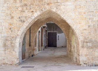 Glimpse of buildings and alleys in the historic center of Corato, a town near Bari. Puglia - Italy