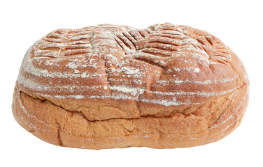 Fresh homemade crisp bread, loaf of bread isolated background with clipping path. Healthy homemade pastry. 