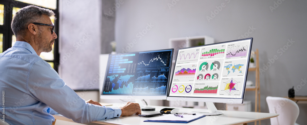 Aufkleber kpi business analytics data dashboard