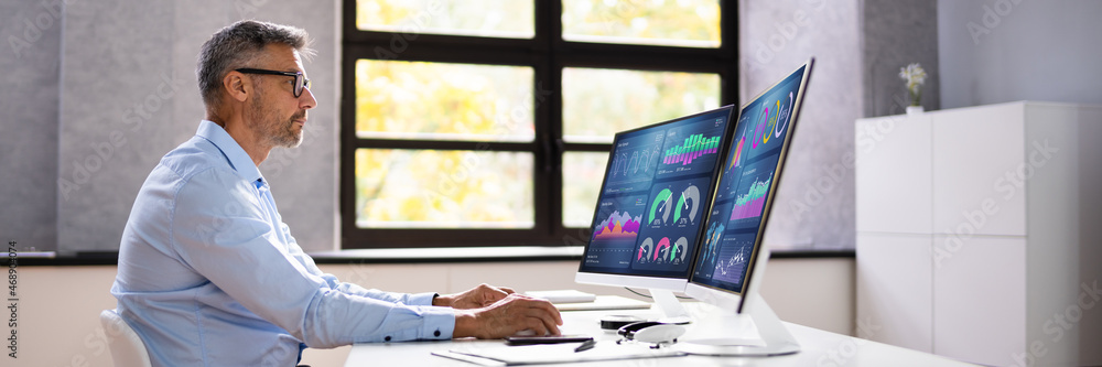 Aufkleber kpi business analytics data dashboard
