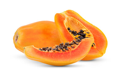 papaya isolated on white background