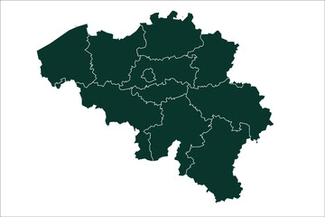 Belgium map Sacramento green Color on White Backgound