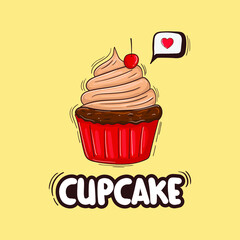 Colorful Hand Drawn Cupcake Illustration