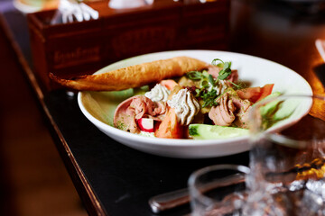 village dinner with folk dishes