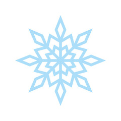 Obraz premium Snowflake icon, vector snow symbol isolated on white background