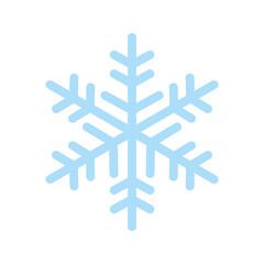 Snowflake icon, vector snow symbol isolated on white background