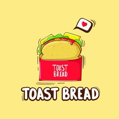 Colorful Hand Drawn Toast Bread Illustration