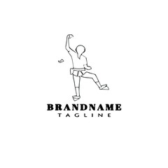 climbing wall logo cartoon design template icon black vector illustration