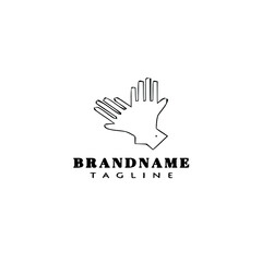 glove logo cartoon design template icon black isolated vector