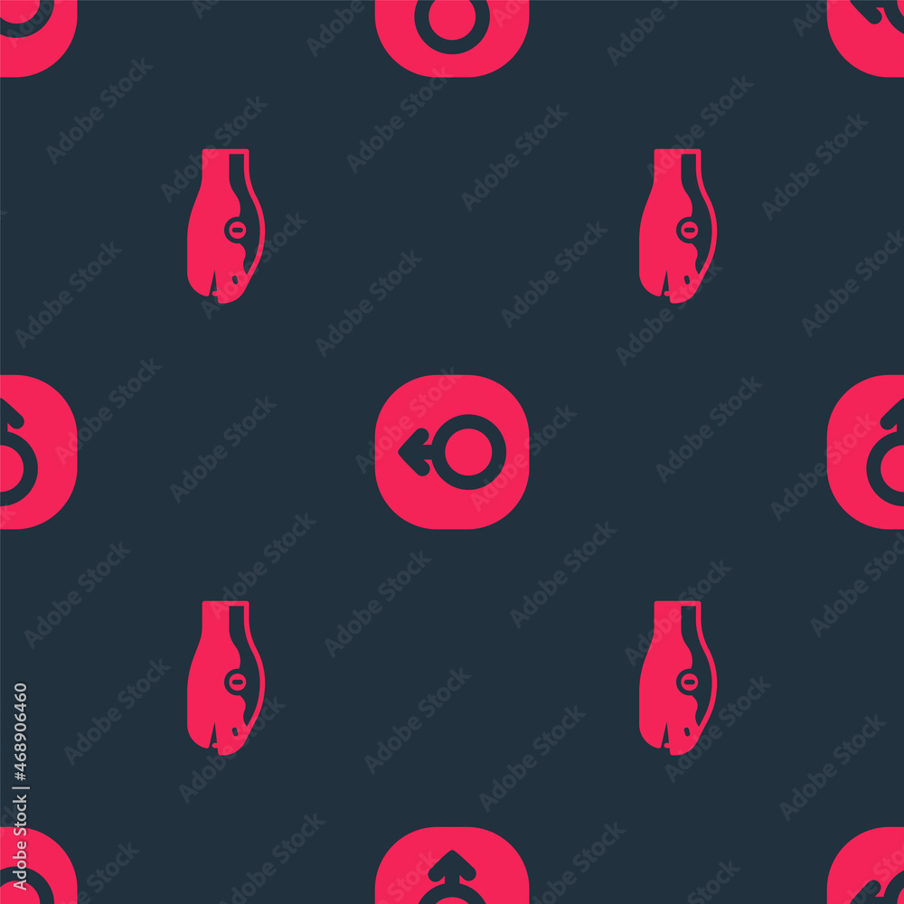 Aufkleber set snake and mars on seamless pattern. vector