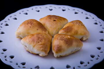Homemade cakes and pies with different creams