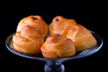 Homemade cakes and pies with different creams