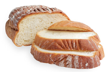 Fresh homemade crisp bread, loaf of bread isolated background with clipping path. Healthy homemade pastry. 