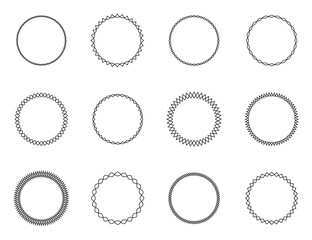 Abstract round frames set black on white background. Vector design element.