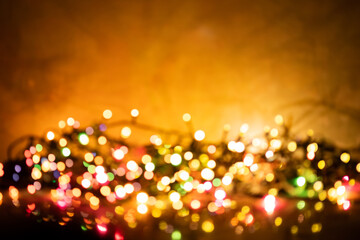 abstract vintage Christmas lights background