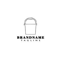 cleaning bucket logo cartoon design template icon cute isolated vector illustration