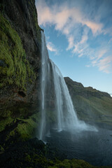 Seljalandsfoss waterfall at dawn, Iceland