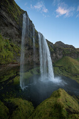Seljalandsfoss waterfall at dawn, Iceland